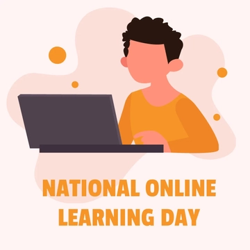 Free National Online Learning Day Clipart Vector Template to Edit Online