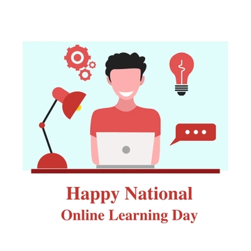 Free Happy National Online Learning Day Clipart Template to Edit Online