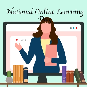 Free National Online Learning Day Clipart Template to Edit Online