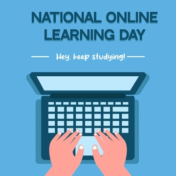 Free National Online Learning Day Poster Vector Template to Edit Online