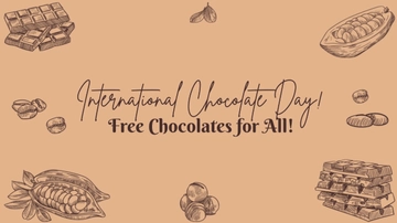 Free International Chocolate Day Wishes Background Template to Edit Online