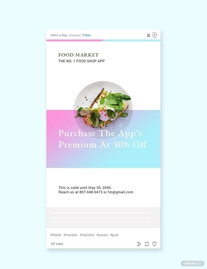 Food App Promotion Tumblr Post Template