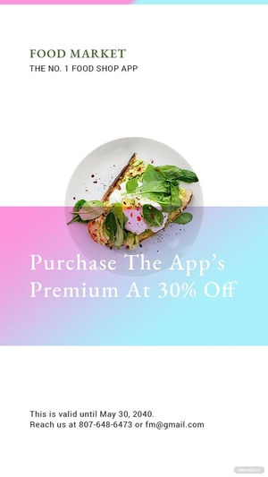 Food App Promotion Whatsapp Post Template