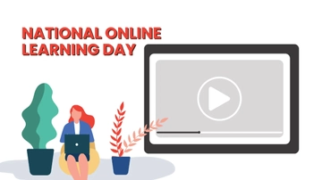 Free National Online Learning Day Cartoon Background Template to Edit Online