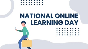 Free National Online Learning Day Drawing Background Template to Edit Online