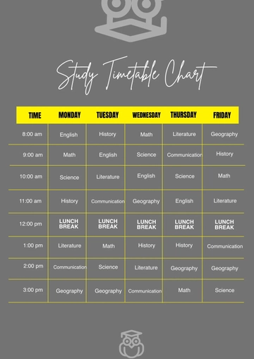 Free Personalized Timetable Chart Template to Edit Online