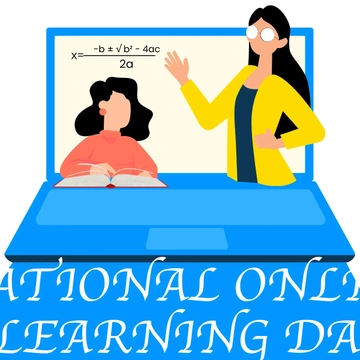 Free National Online Learning Day Drawing Clipart Template to Edit Online