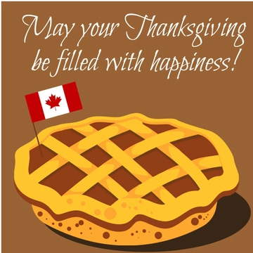 Free Canadian Thanksgiving Wishes Clipart Template to Edit Online