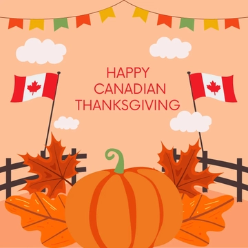 Free Happy Canadian Thanksgiving Clipart Template to Edit Online