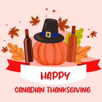 Free Happy Canadian Thanksgiving Clipart Template to Edit Online