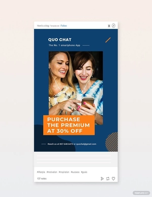 Smartphone App Promotion Tumblr Post Template