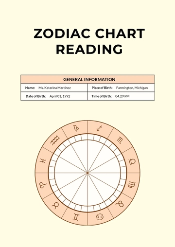 Free Zodiac Chart Reading Template to Edit Online