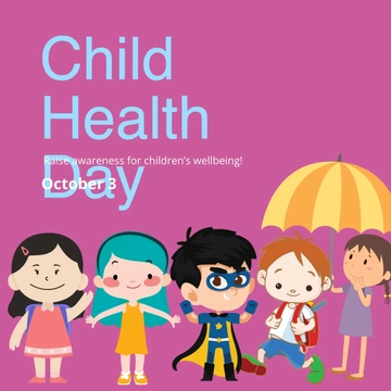 Free Child Health Day Whatsapp Post Template to Edit Online