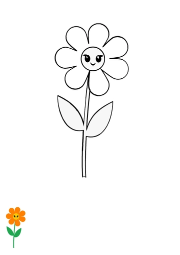 Free Cartoon Flower Coloring Page Template to Edit Online