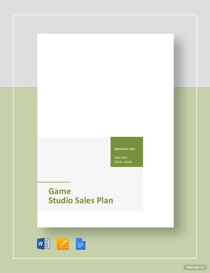 Game or Game Studio Sales Plan Template