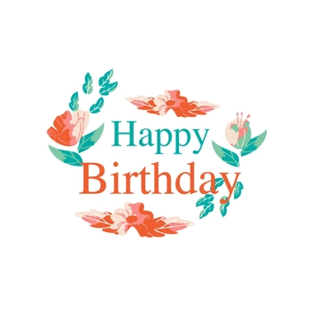 Free Watercolor Floral Happy Birthday Clipart Template to Edit Online