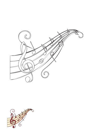 Free Curvy Music Staff Coloring Page Template to Edit Online