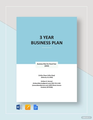 3 Year Business Plan Template 3 Year Business Plan Template