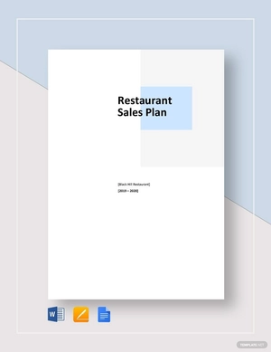 Restaurant Sample Sales Plan Template