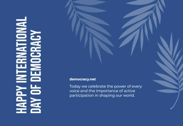 Free International Day of Democracy Greeting Card Vector Template to Edit Online