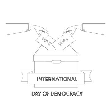 Free International Day of Democracy Drawing Clipart Template to Edit Online