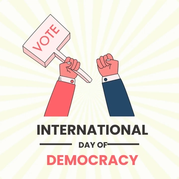 Free International Day of Democracy Cartoon Clipart Template to Edit Online