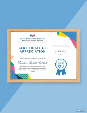 Editable Graduation Appreciation Certificate Template