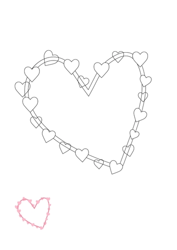 Free Heart Shape Frame Coloring Page Template to Edit Online