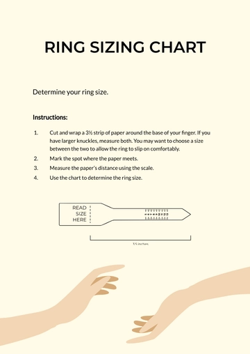 Free Ring Sizing Chart Template to Edit Online