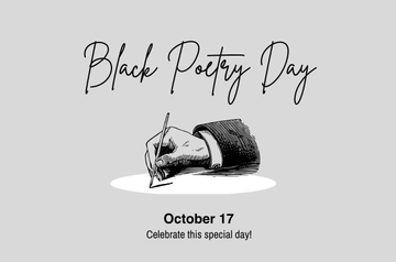 Free Black Poetry Day Banner Template to Edit Online
