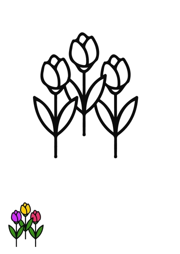 Free Tulip Flowers Coloring Page Template to Edit Online