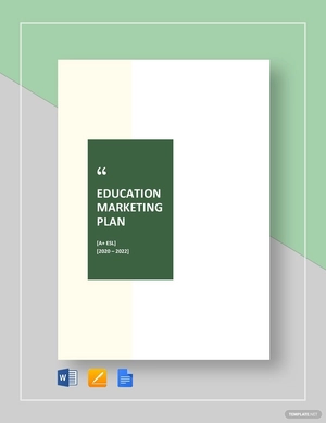 Education Marketing Plan Template