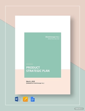 Product Strategy Plan Template Product Strategy Plan Template
