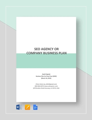 SEO Agency or Company Business Plan Template