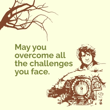 Free Hobbit Day Wishes Clipart Template to Edit Online