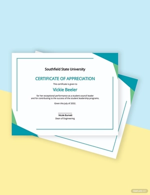 Student Certificate of Appreciation Template