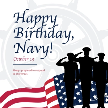 Free Navy Birthday FB Post Template to Edit Online