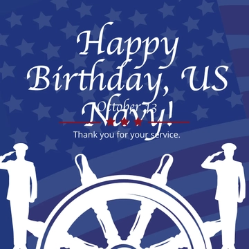 Free Navy Birthday Whatsapp Post Template to Edit Online