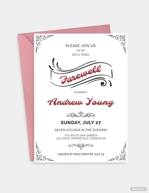 Elegant Farewell Party Invitation Template