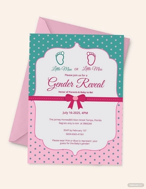 Elegant Gender Reveal Invitation Card Template