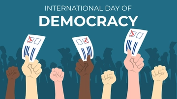 Free International Day of Democracy Drawing Background Template to Edit Online