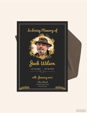 Funeral Invitation Card Template