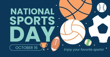 Free National Sports Day FB Post Template to Edit Online