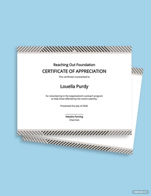 Volunteer Appreciation Certificate Template