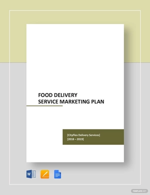 Food Delivery Service Marketing Plan Template