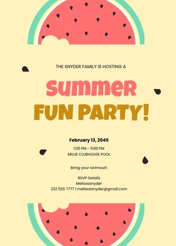 Free Watermelon Luau Party Invitation Template to Edit Online Free Watermelon Luau Party Invitation Template to Edit Online