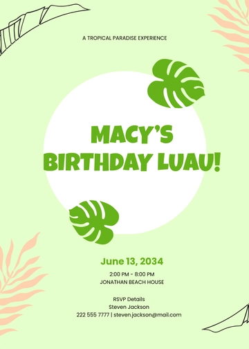 Free Tropical Luau Invitation Template to Edit Online Free Tropical Luau Invitation Template to Edit Online