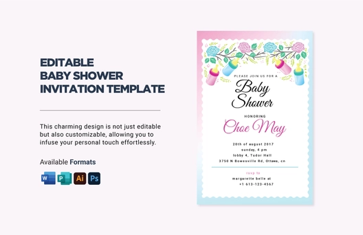Editable Baby Shower Invitation Template