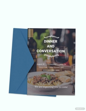 Red Wine and Dinner Invitation Template