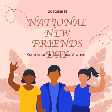 Free National New Friends Day FB Post Template to Edit Online